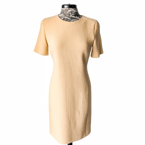 Louis Feraud Short Sleeve Sheath Wool Dress Size 8 - Picture 6 of 9